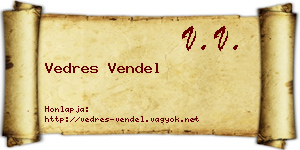 Vedres Vendel névjegykártya